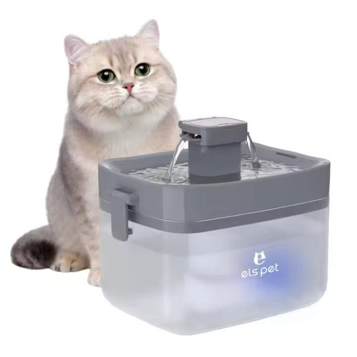 Fuente para Gatos,ELS PET 1,5L Bebedero Gatos Ultra Silenciosa,Fuente Agua Gatos con Múltiples Filtraciones, Fácil de Quitar y Lavar, Bajo Nivel de Agua Apagado Automático (Sin BPA) - 1