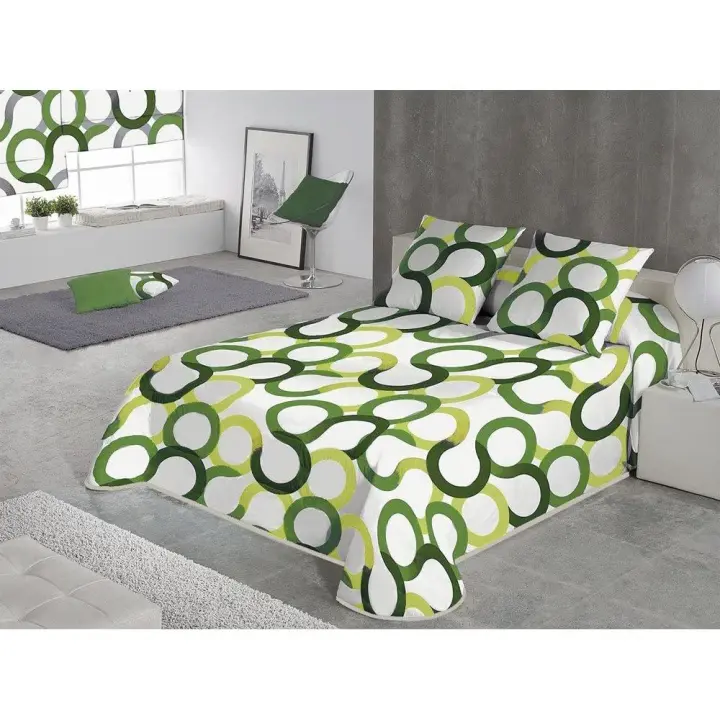 SABANALIA - Colcha Estampada Aros (Disponible en varios tamaños y colores) | Colcha ideal para primavera y verano | Producto ligero y decorativo - 1