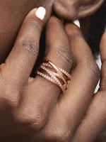 Pandora - Anillo de Línea brillantes y pulida-Baño de Oro Rosa de 14K - details 3