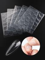 5 Hojas De Pegatinas Adhesivas Doble Cara Para Uñas Postizas Arte De Uñas Acrílicas Manicura Falsa Cinta Adhesiva De Plástico Transparente - details 1