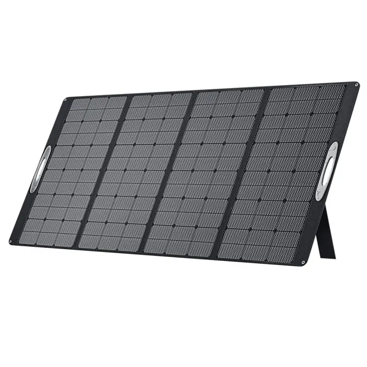 Panel solar portátil plegable OUKITEL PV400 de 400W con soporte, tasa de conversión de energía del 23%, impermeable IP65 - 1