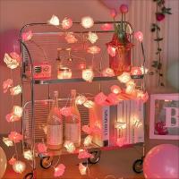 Luces De Flecos De Rosa Con 10/20LED Para Bodas Fiestas Cumpleaños Festivales Decoraciones Interiores Y Exteriores Operadas Por Batería - details 5