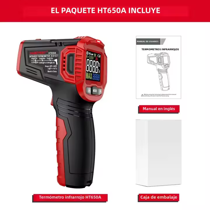 HABOTEST HT650 Termómetro Digital Infrarrojo No Contacto Para Pizza BBQ Asador Industry Láser Medidor De Temperatura Handheld - 1