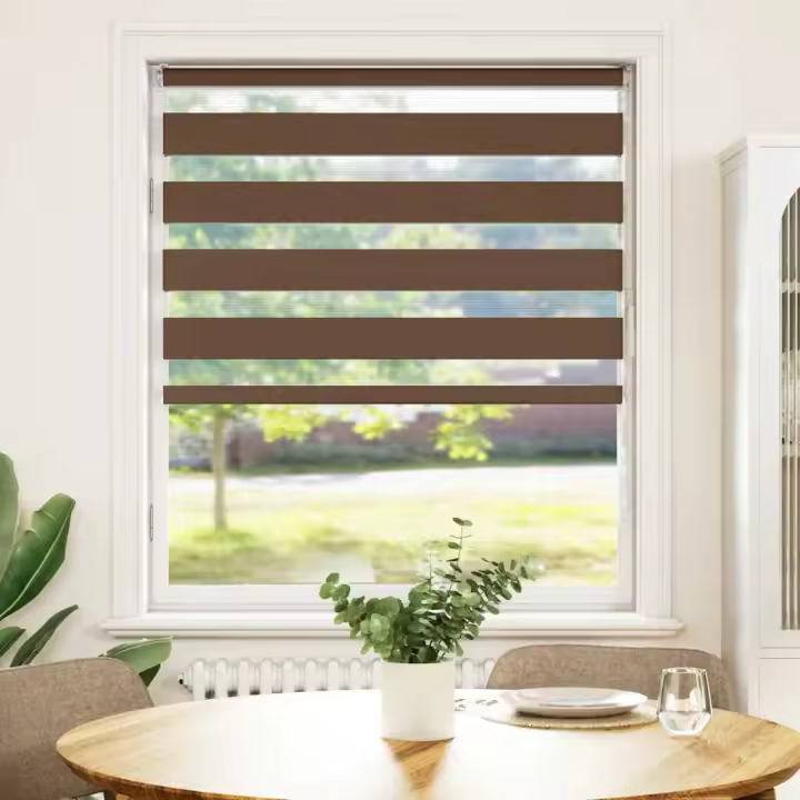 Estor cebra marrón 95x150 cm tejido ancho 90,9 cm poliéster - 1