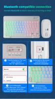 Teclado Inalámbrico Bluetooth Para Tableta Android iOS Windows Con Iluminación RGB Teclado Ratón Compatible Con iPad Y Teléfono - details 14
