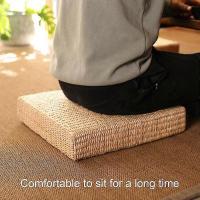 Paja Cojín Decorativo Cómodo para Sit Square Estilo Japonés Paja Plana Cojín Del Asiento PARA EL Hogar - details 1