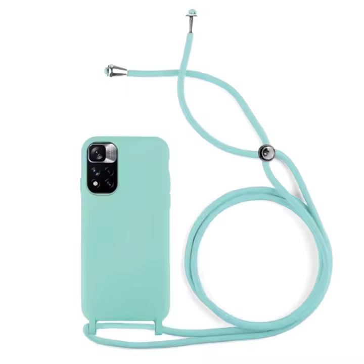 Funda compatible con XIAOMI REDMI NOTE 11 PRO PLUS ⋆ Silicona con cordón cuerda ⋆ Turquesa negro ⋆ Protección reforzada ⋆ Ideal para uso diario ⋆ ENVÍO DESDE ESPAÑA - 1