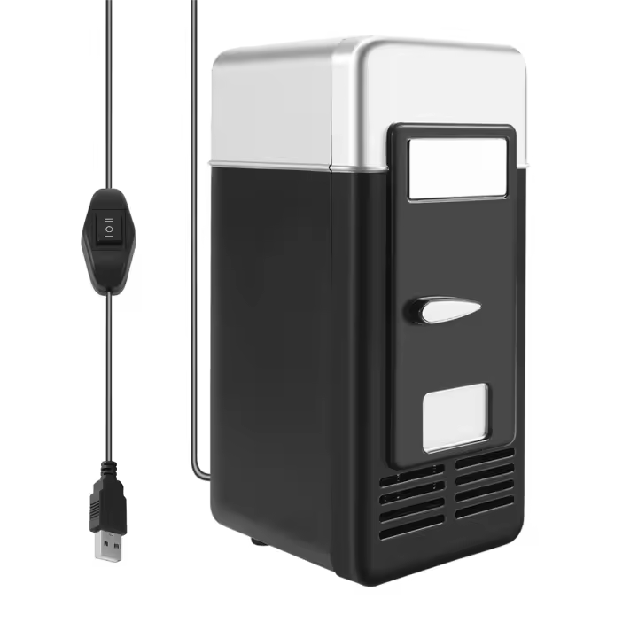 Mini nevera Usb para coche, refrigerador pequeño portátil de refrescos, color negro - 1
