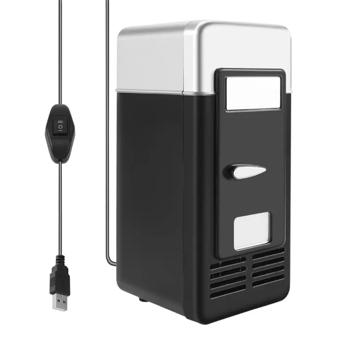 Mini nevera Usb para coche, refrigerador pequeño portátil de refrescos, color negro - 1