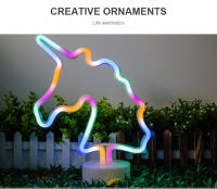 Lámpara De Neón LED De Flamenco Cactus Palma De Coco Y Piña Con Unicornio Decoración De Pared Para Habitación Y Fiestas Fuente De Alimentación USB/Batería - details 8
