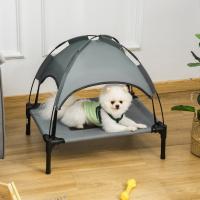 PawHut Cama Elevada para Mascotas Portátil con Toldo Extraíble Tela Transpirable al Aire Libre para Interior y Exterior 61x46x62 cm - details 8