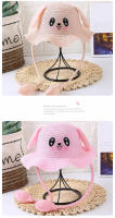 Gorro De Conejo Para Niños Y Niñas Con Orejas Muebles Sombrero De Paja Protección Solar Divertido Gorro De Brim Ancho Para Exteriores - details 8