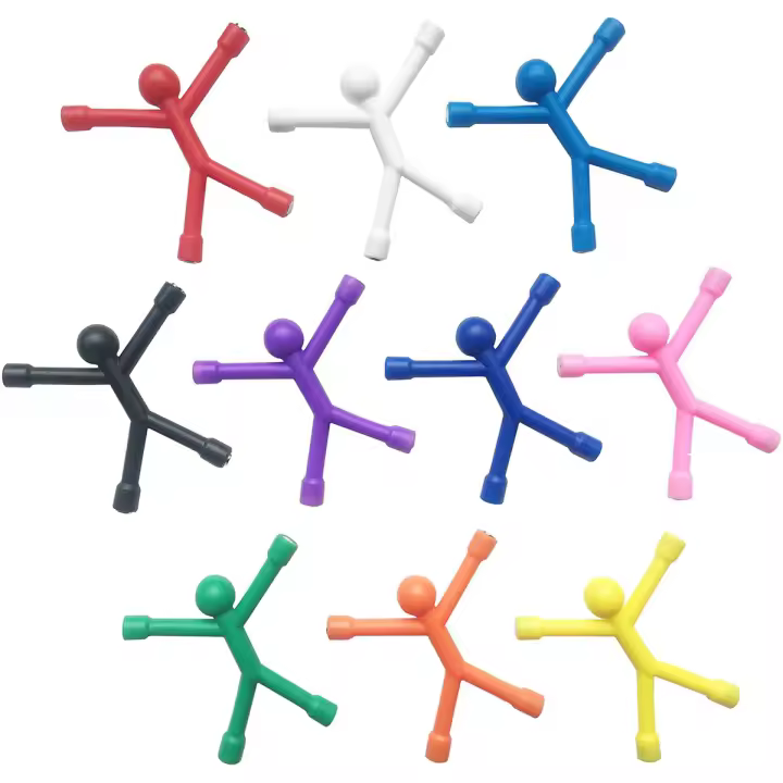 Mini Hombres Magnéticos Q Figura De Plástico Para Niños Y Adultos Juguetes Magnéticos Blancos Para Tableros De Lápiz Y Neveras Oficina - 1