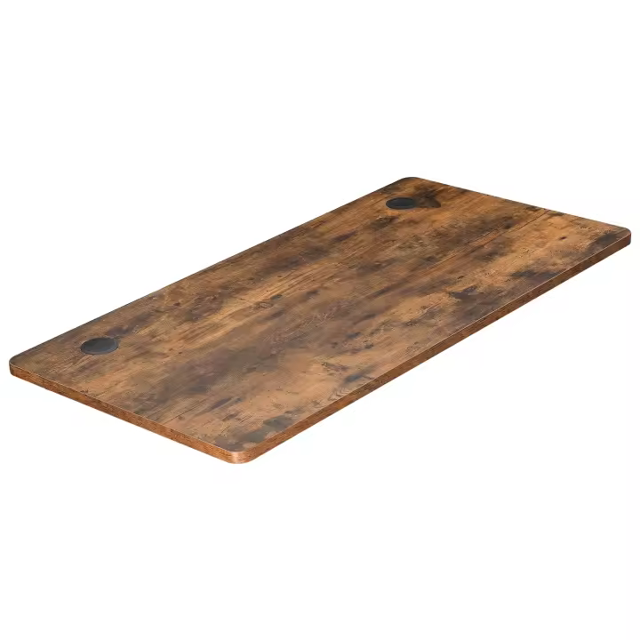 SONGMICS Tablero de Escritorio Eléctrico, Tablero de Mesa, Bordes Lisos, con Chapa de Melamina, 120 x 60 x 1,8 cm/140 x 70 x 1,8 cm, Marrón Vintage/Negro/Blanco - 1