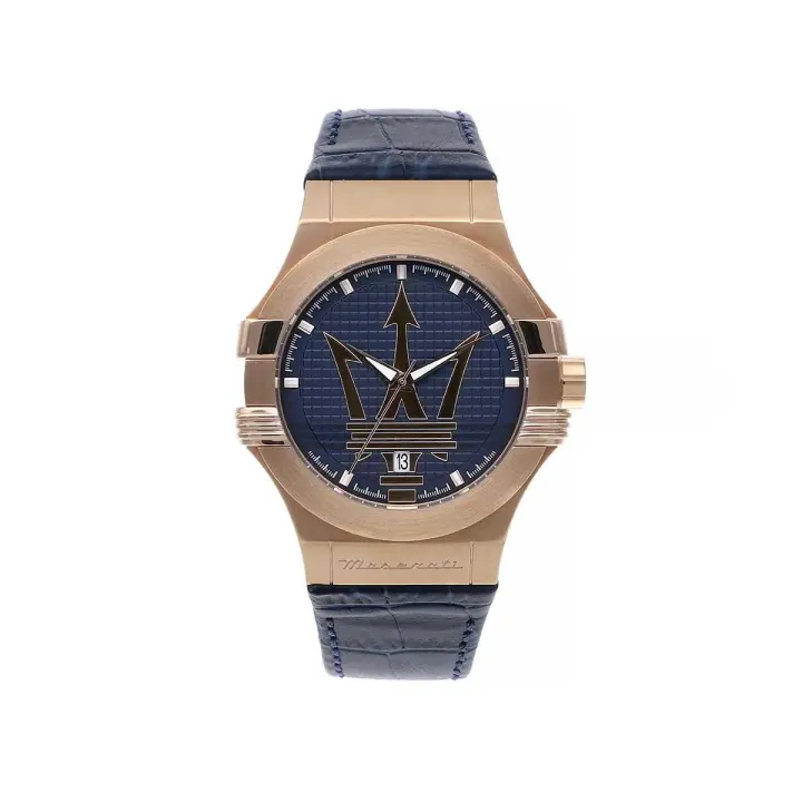 Maserati Reloj Hombre Potenza 42mm 3h Blue Dial Blue Strap Acero 10 Atm - 1