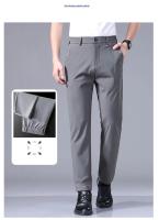 Pantalones Casuales Para Hombre Ultrafinos Y Elásticos Alta Elasticidad Transpirables Suaves Estilo De Negocios Verano Slim Fit Cierre De Cremallera - details 11