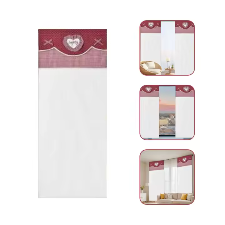 Cortina - 60x150cmx2p - PatróN De Cuadros De CorazóN Rojo, Adecuado Para Ventanas De Cocina, Comedores, Marcos De Puertas, 2 Piezas 2025 Nuevo Caliente - 1