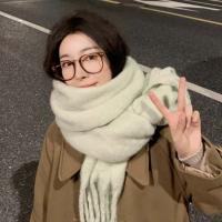 Bufanda De Pashmina Suave Para Invierno Para Mujeres Y Niñas Color Sólido Larga Con Borlas Gruesa Y Ternura Abrazadora Multifuncional Para Casual - details 3