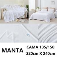 Manta sedalina extra suave,color BLANCO liso,medidas160x220cm para cama de 90cm/105cm, medidas 220x240cm para cama de 135cm/150cm,100% Poliéster,cm,fespu - details 3