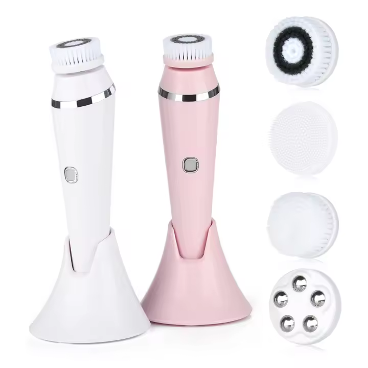 Limpieza Facial Profunda 4 En 1 Con Cepillo De Silicona Sonic Limpieza Profunda Eliminador De Quistes Masajeador De Piel Herramientas De Cuidado De La Piel Recargable USB - 1