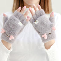 Guantes De Navidad Con Reino Para Mujeres Y Niñas Estilo Plegable Mitad Dedo Llenos De Terciopelo Y Poliéster Unisex - details 24