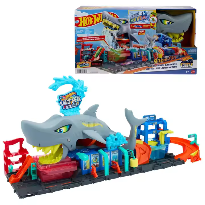 Tunel de lavado con tiburón HTN82 HOT WHEELS MATTEL - 1