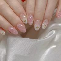 Juego De 24 Piezas De Uñas Postizas Rojas De Medio Longitud En Forma De Alerón Uñas Postizas De Cubre-Vellos Redondas Y Ovaladas Para Uso Diario Y Fiestas - details 1