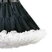 Falda De Túnel Crinolina Para Mujer En Negro Y Blanco Multicapa Para Vestido De Baile Y Boda Underskirt Con Media Altura - details 2