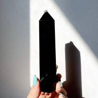Torre De Obsidiana Natural 1pc Pulida Para Balancin De Círculos Y Hechicería Decoración De Hogar Para Equilibrio De Chakras Y Reiki - details 14