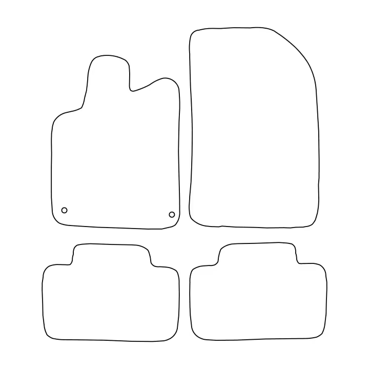Juego de alfombrillas de terciopelo para Peugeot 407 2004-2011 - acabado negro - 1