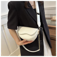 Bolso De Hombro Doble Cadena Moda En Cuero PU Sólido Para Mujer Bolso Cruzado Versátil Regalo Para Festival - details 0