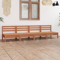 vidaXL Juego de muebles de jardín 4 pzs madera maciza pino en color Marrón miel/Marrón/Blanco y más | almacenamiento funcional diseño moderno para baño dormitorio sala - details 0
