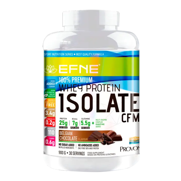 EFNE PROTEÍNA ISOLATE CFM PROMIKO GLANBIA 295® SABOR CHOCOLATE BELGA  FORMATO 900 gr. MÁXIMA PUREZA, APTO PARA DIABÉTICOS, SIN AMINOÁCIDOS DE RELLENO - 1