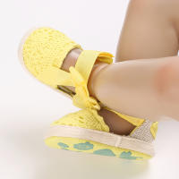 Zapatillas De Verano Para Bebés Niñas 0-18M Con Lazo Casual Sandalias Suave Cómodas Para Primeros Pasos Material Transpirable Tela Y Algodón - details 9