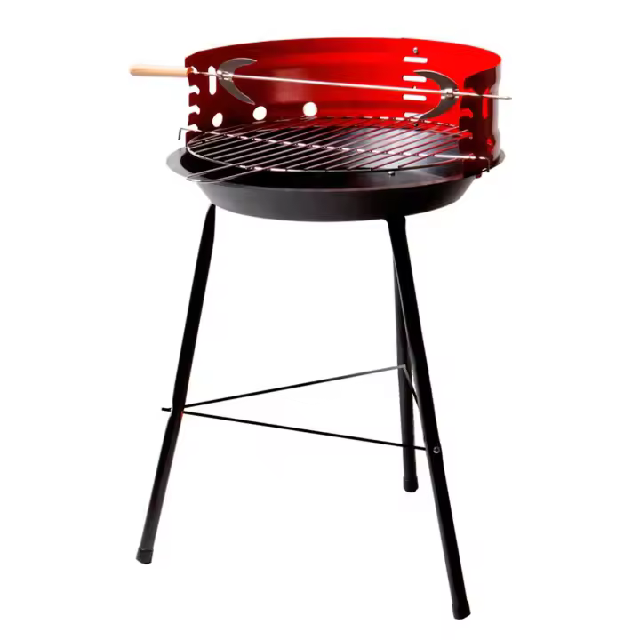 Barbacoa de carbón Aktive Barbecue 1 parrilla+2 agujas 4 alturas rojo/negro - 1