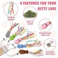 Juguete Interactivo Para Gatos Fashion Cat Wand Toy Palillo De Madera Natural Telescopio Elástico Para Gatos Internos Juguete De Moler Dientes - details 10