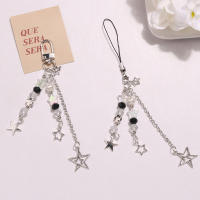 Llavero De Perla Y Estrella Gótico Y2K Para Teléfono Kawaii Cadena De Llaveros Con Pendón Para Bolsos Accesorio Lindo Para Mujeres Y Niñas Joyería - details 4