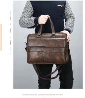Bolso De Negocios De Cuero Para Hombre Bolso De Mano De Lujo Bolsa De Hombro Para Oficina A4 Portátil Bolsa Transversal MaleTote Bags - details 6