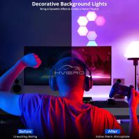 Lámpara De Pared Hexagonal RGB LED Sin Cable Con Sensor Táctil Luz Nocturna Colorida Para Dormitorio Control Remoto Lámpara De Armario - details 2