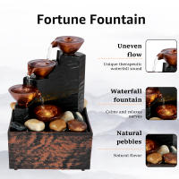 Fuente De Escritorio Pequeña Con Luz Y PIEDRAS USB Relajación Sonora Fuente De Agua De Mesa Decorativa Moderna - details 2
