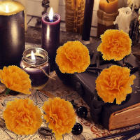 10Pcs Flores Artificiales De Marigold Mexicanas Para Decoración De Halloween Dia De Los Muertos Y Fiestas DIY De Hogar - details 2