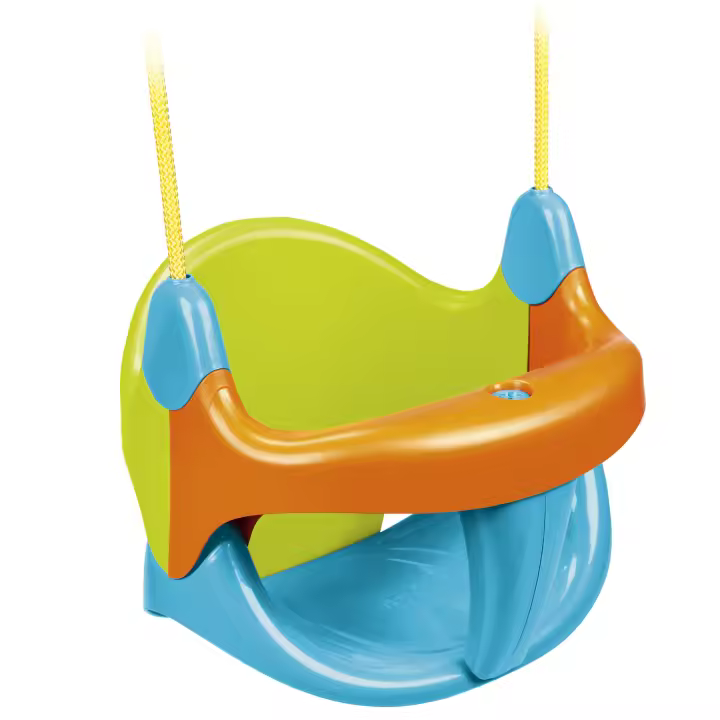 FEBER - Evolution Swing, Columpio evolutivo, barra de seguridad y respaldo extraíbles, fácil montaje, adaptable a cualquier soporte, resistente a luz y temperatura, de 2 a 3 años, FAMOSA (800010239) - 1