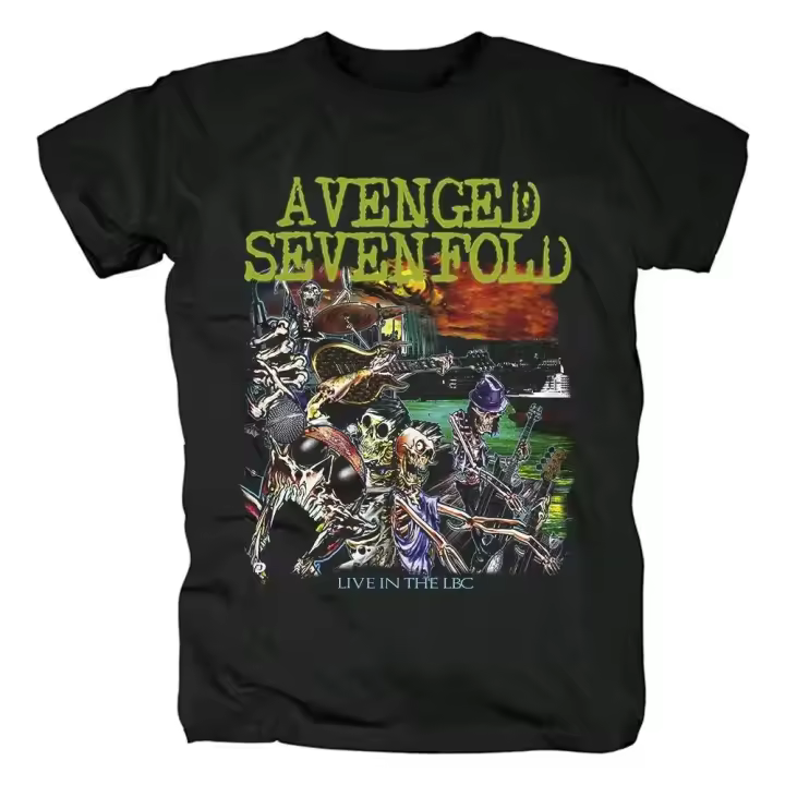 Camiseta Harajuku Metalcore Avenged Sevenfold Rock Para Hombres Y Mujeres Estilo Hip Hop Streetwear Casual Transpirable Ligera Secado Rápido Protección Solar Stretchable - 1