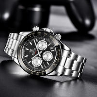 Reloj De Hombre BENYAR 2024 Chronógrafo Deportivo De Lujo Reloj De Cuarzo Acero Inoxidable Impermeable Con Manos Luminosas Y Calendario Completo - details 14
