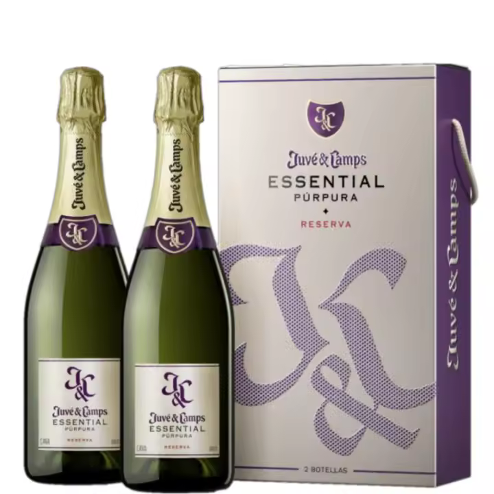 Juve & Camps Essential Púrpura estuche 2 botellas - Estuche Juve Camps Cinta Purpura con 2 botellas con caja con asa - 1