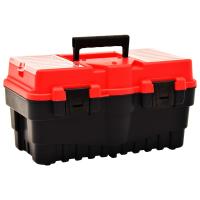 vidaXL Caja de herramientas de plástico rojo 462x256x242 mm - details 0