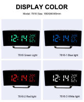 Reloj De Alarma Digital Con Pantalla Curva Mostrador De Tiempo/ Fecha/ Temperatura/Humedad 12/24h 3 Alarmas Ajustable Brillo Reloj De Mesa Europeo - details 9