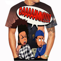 Camiseta De Verano Unisex Moda Manga Corta Craig Smokey X Boondocks Huey Riley Impresa 3D Casual Para Niños Tops 100-6XL - details 10