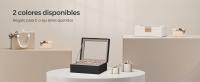 SONGMICS Caja de Joyas, Caja Joyero de 2 Niveles con Bandeja Extraíble, Estuche de Joyería, Tapa de Cristal, con 2 Cajones, Estilo Moderno, Idea de Regalo, Blanco Nube y Dorado Metálico/Negro Grafito y Dorado Metálico - details 0