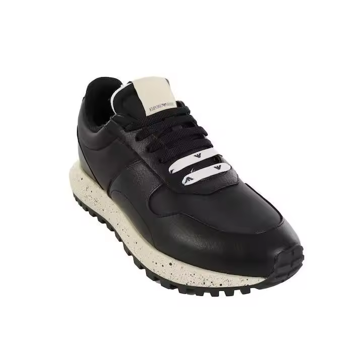 Emporio Armani Zapatillas Zapatos de cuero Hombre Negro X4X624 XN794 K001 - 1
